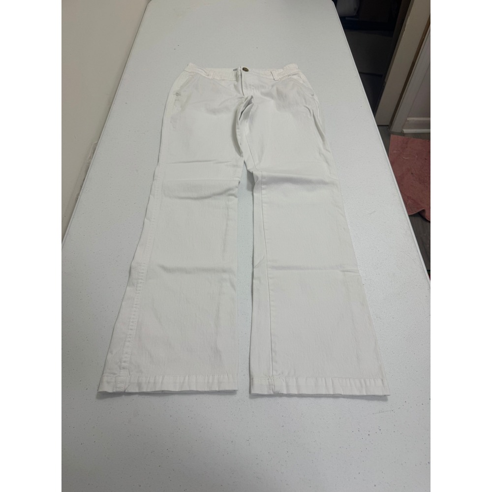 Old Navy The‎ Flirt White Flare Leg Pants Womens 4 Regular Mid Rise Stretch 3305